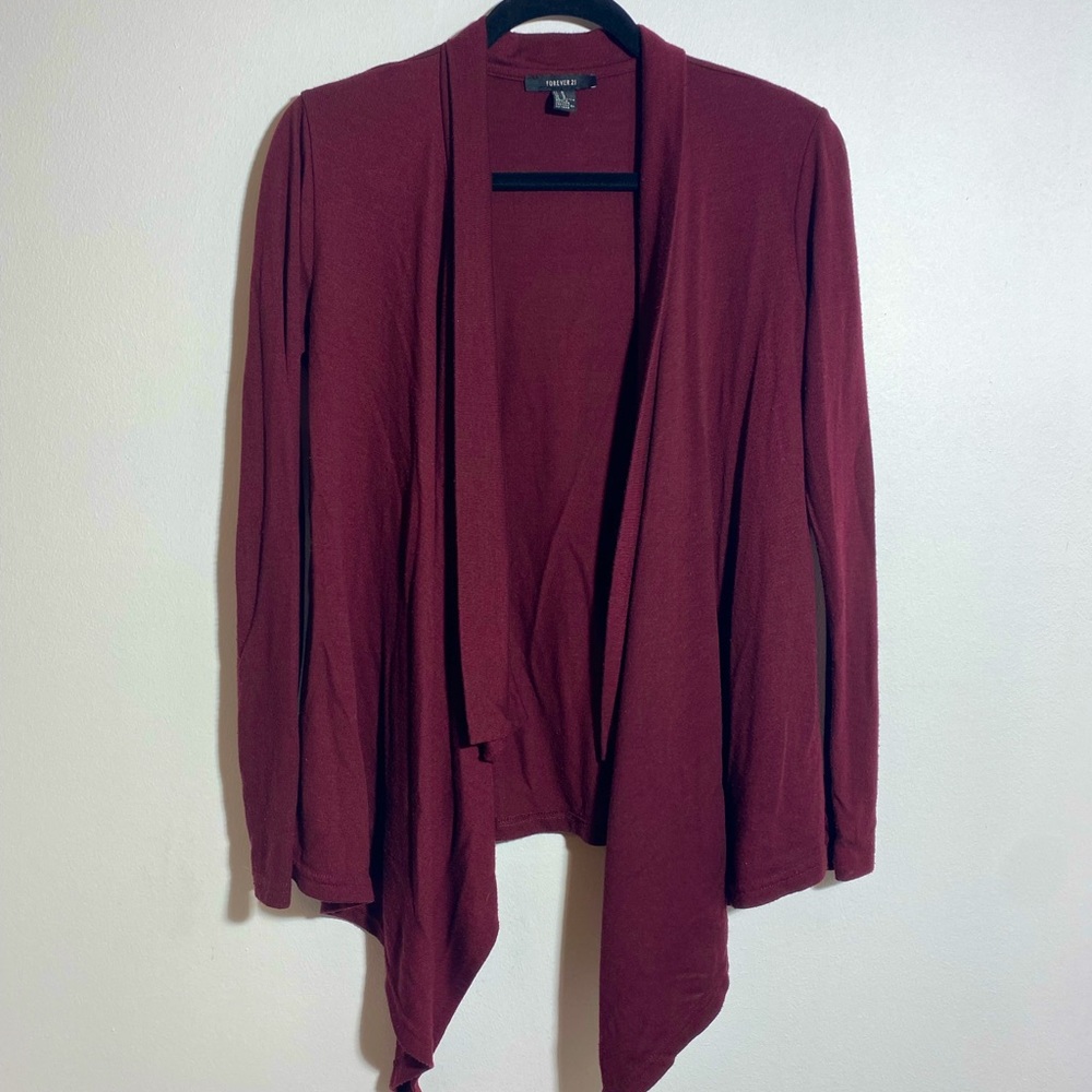 Maroon Winged Cardigan